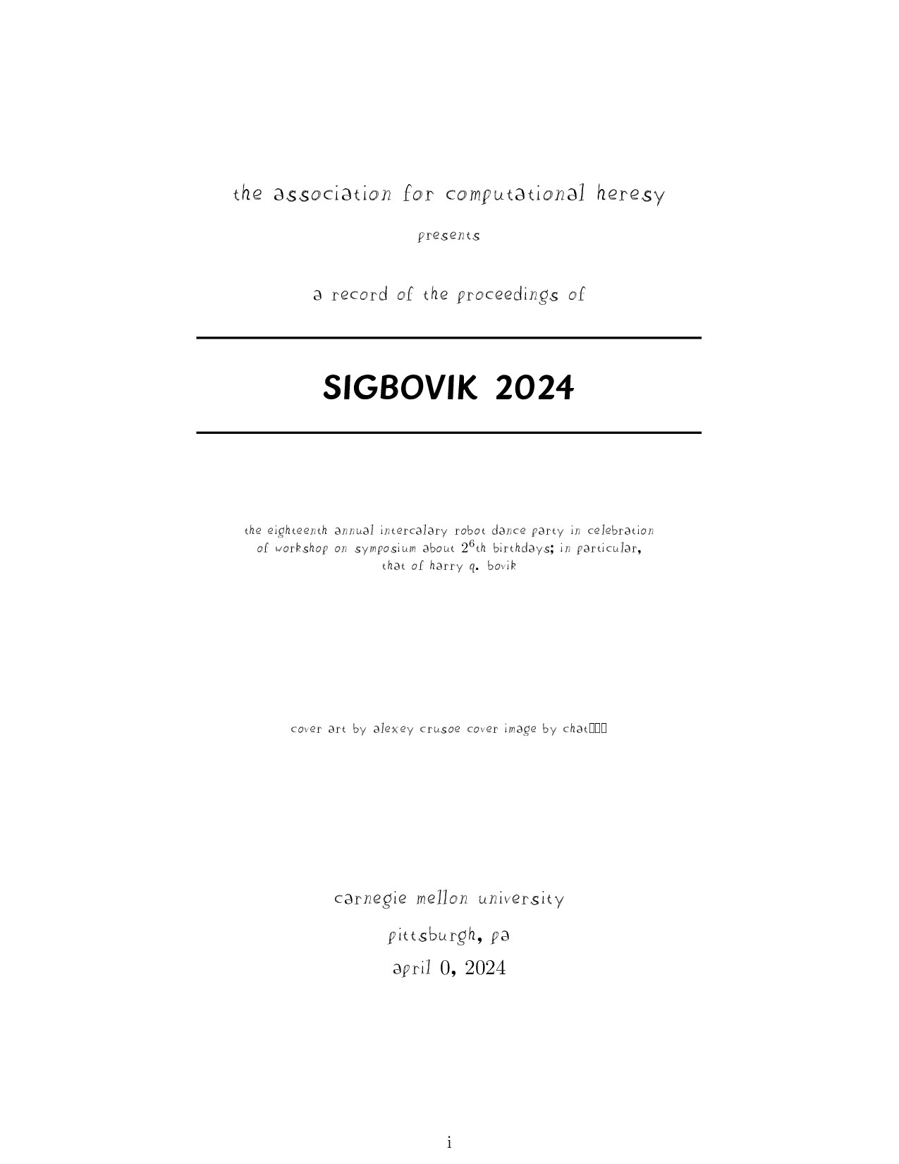 Sigbovik2024 Procedings
